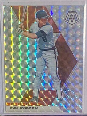 2021 Panini Mosaic Baseball Cal Ripken Holo Prizm Card No. 76 Baltimore Orioles